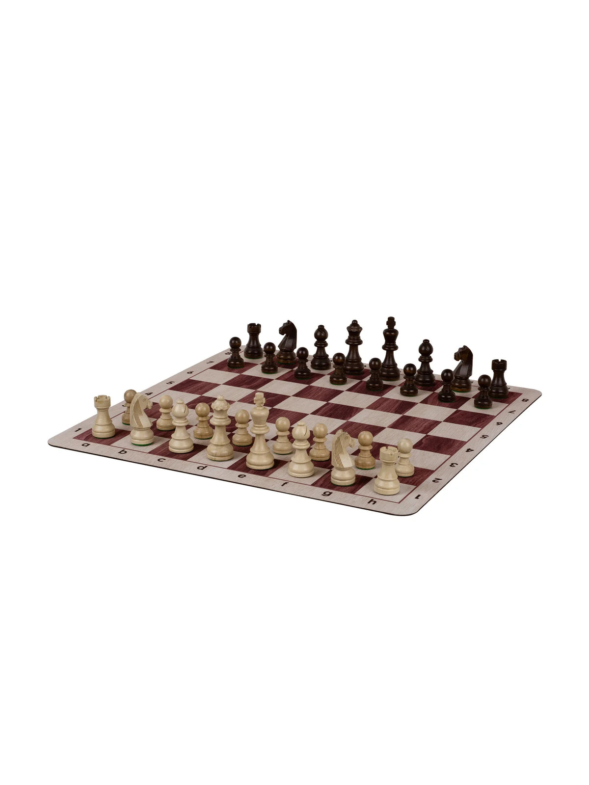 Tapis d’échecs enroulable n°6 – clair, pièces en place (non fournies)