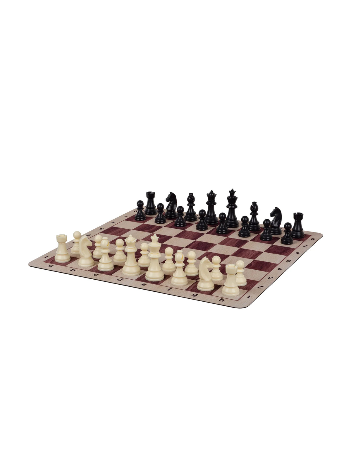 Tapis d’échecs enroulable n°6 – clair, pièces en place (2)