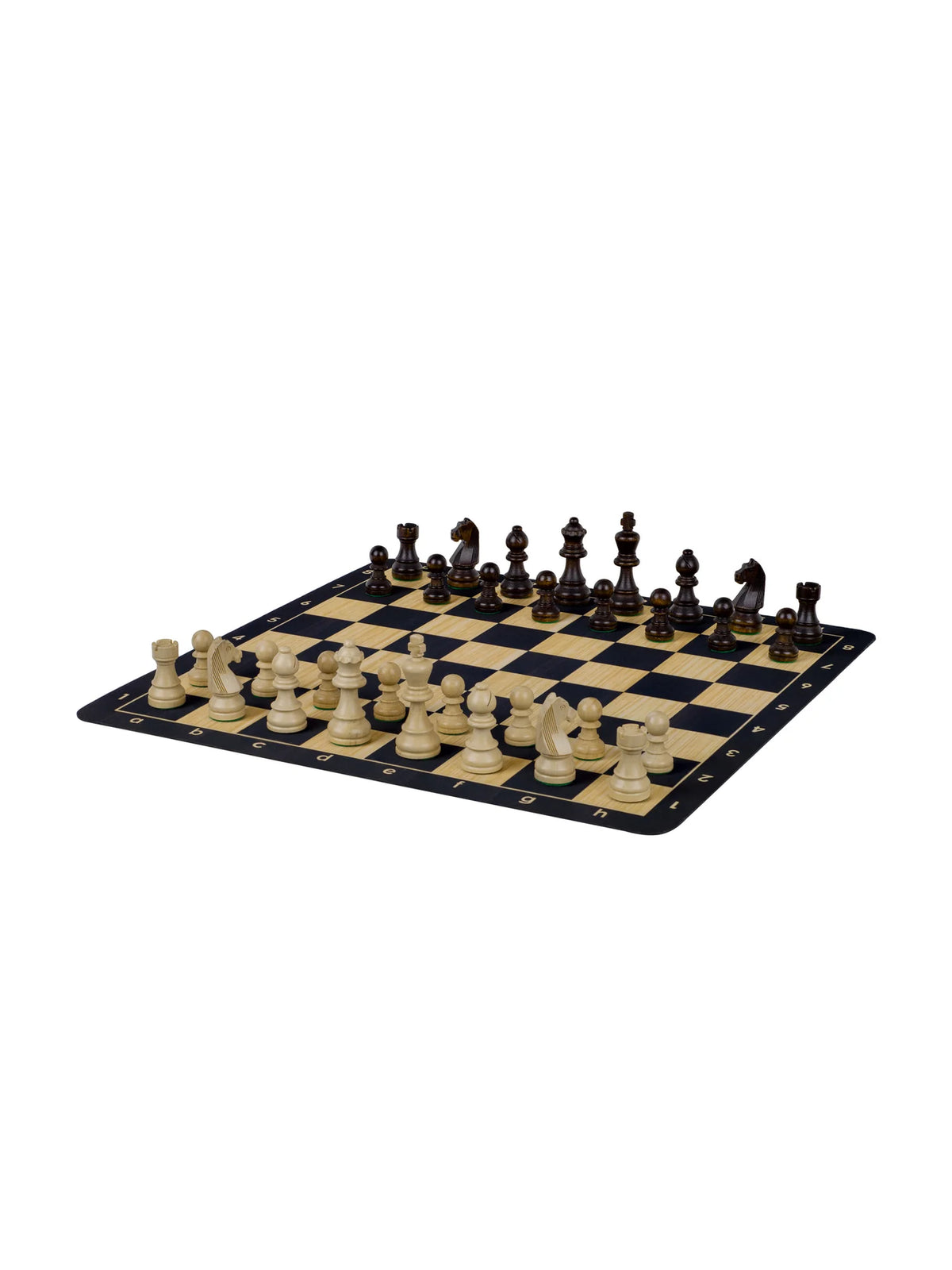 Tapis d’échecs enroulable n°6 – noir, pièces en place (2)