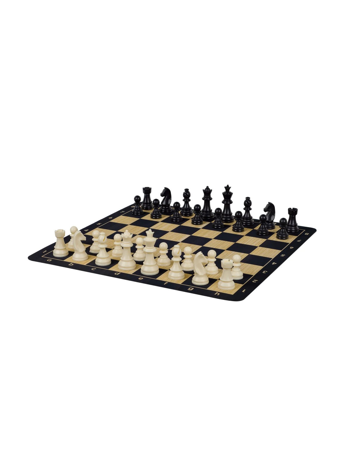 Tapis d’échecs enroulable n°6 – noir, pièces en place (3)